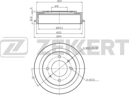 Zekkert BS-6153 - Tambour de frein cwaw.fr