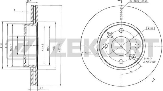 Zekkert BS-6115 - Disque de frein cwaw.fr