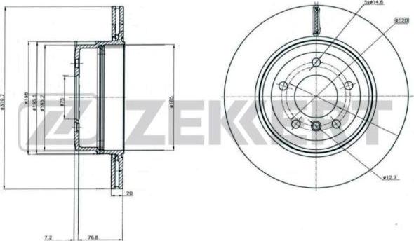 Zekkert BS-6188 - Disque de frein cwaw.fr