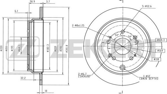 Zekkert BS-6171 - Disque de frein cwaw.fr