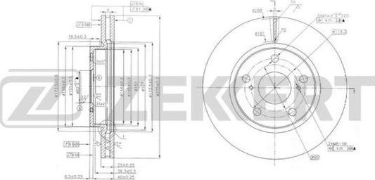 Zekkert BS-6173 - Disque de frein cwaw.fr