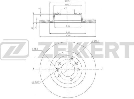 Zekkert BS-6346 - Disque de frein cwaw.fr