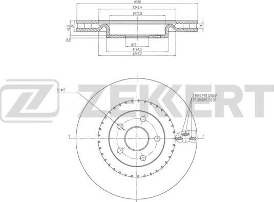 Zekkert BS-6362 - Disque de frein cwaw.fr