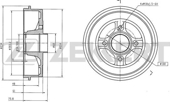 Zekkert BS-6305 - Tambour de frein cwaw.fr