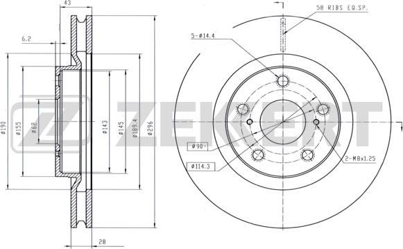 Zekkert BS-6307 - Disque de frein cwaw.fr