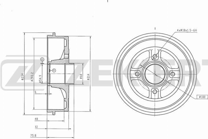 Zekkert BS-6311 - Tambour de frein cwaw.fr