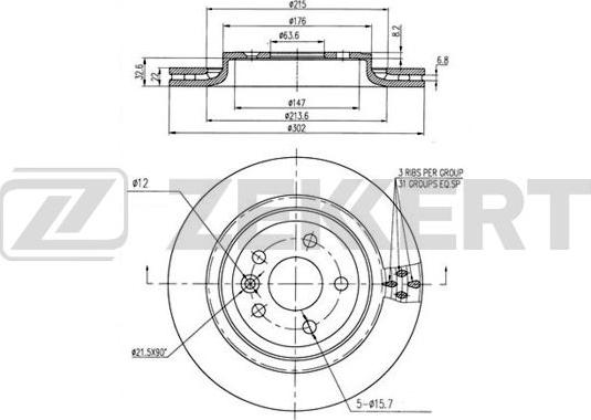 Zekkert BS-6235B - Disque de frein cwaw.fr