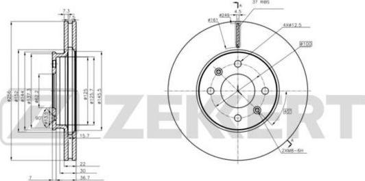 Zekkert BS-6236 - Disque de frein cwaw.fr