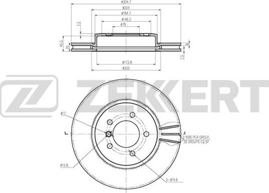 Zekkert BS-6224B - Disque de frein cwaw.fr