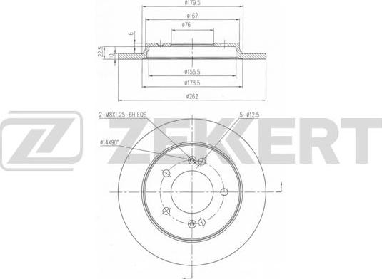 Zekkert BS-6279 - Disque de frein cwaw.fr