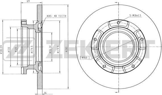 Zekkert BS-6278 - Disque de frein cwaw.fr