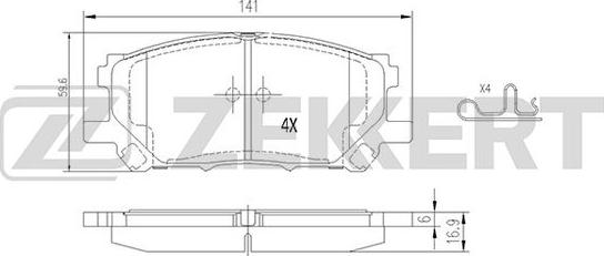 Zekkert BS-1994 - Kit de plaquettes de frein, frein à disque cwaw.fr