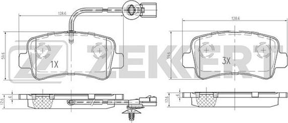 Zekkert BS-1949 - Kit de plaquettes de frein, frein à disque cwaw.fr