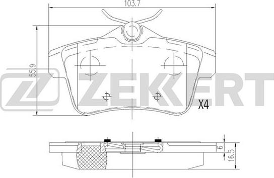 Zekkert BS-1944 - Kit de plaquettes de frein, frein à disque cwaw.fr