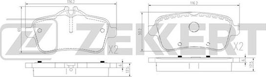 Zekkert BS-1964 - Kit de plaquettes de frein, frein à disque cwaw.fr