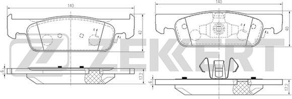 Zekkert BS-1965 - Kit de plaquettes de frein, frein à disque cwaw.fr