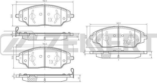 Zekkert BS-1960 - Kit de plaquettes de frein, frein à disque cwaw.fr