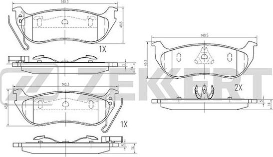 Zekkert BS-1961 - Kit de plaquettes de frein, frein à disque cwaw.fr