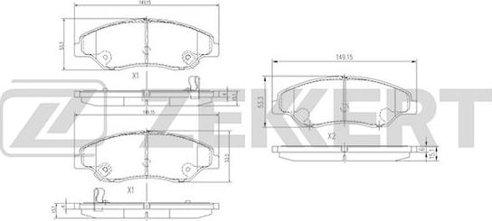 Zekkert BS-1902 - Kit de plaquettes de frein, frein à disque cwaw.fr