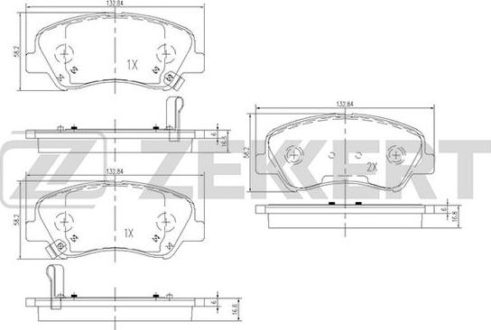 Zekkert BS-1910 - Kit de plaquettes de frein, frein à disque cwaw.fr