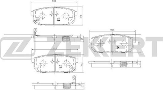 Zekkert BS-1918 - Kit de plaquettes de frein, frein à disque cwaw.fr