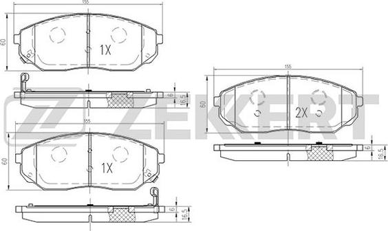 Zekkert BS-1917 - Kit de plaquettes de frein, frein à disque cwaw.fr