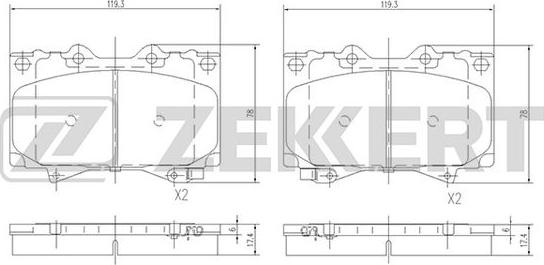 Zekkert BS-1985 - Kit de plaquettes de frein, frein à disque cwaw.fr