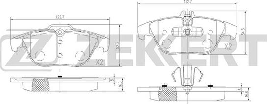 Zekkert BS-1938 - Kit de plaquettes de frein, frein à disque cwaw.fr