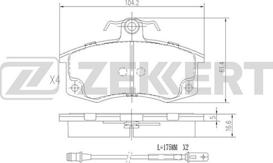 Zekkert BS-1926 - Kit de plaquettes de frein, frein à disque cwaw.fr