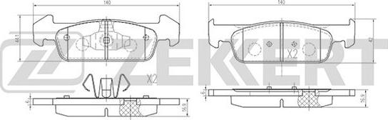 Zekkert BS-1970 - Kit de plaquettes de frein, frein à disque cwaw.fr