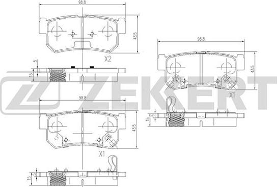 Zekkert BS-1496 - Kit de plaquettes de frein, frein à disque cwaw.fr