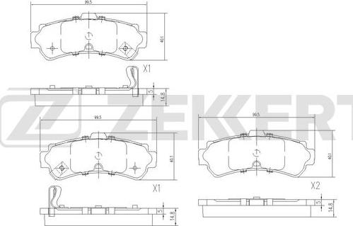 Zekkert BS-1498 - Kit de plaquettes de frein, frein à disque cwaw.fr