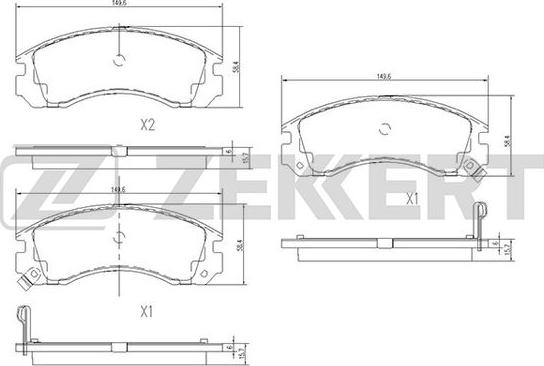 Zekkert BS-1448 - Kit de plaquettes de frein, frein à disque cwaw.fr