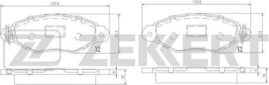 Zekkert BS-1443 - Kit de plaquettes de frein, frein à disque cwaw.fr