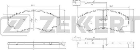 Zekkert BS-1459 - Kit de plaquettes de frein, frein à disque cwaw.fr