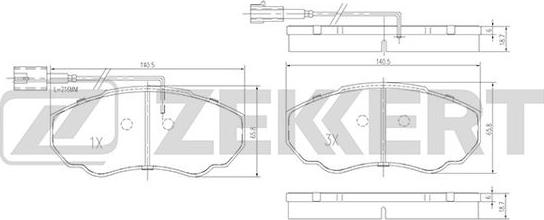 Zekkert BS-1460 - Kit de plaquettes de frein, frein à disque cwaw.fr