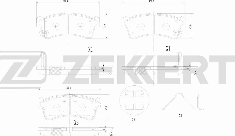 Zekkert BS-1417 - Kit de plaquettes de frein, frein à disque cwaw.fr