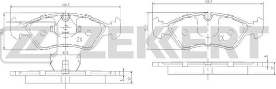 Zekkert BS-1488 - Kit de plaquettes de frein, frein à disque cwaw.fr