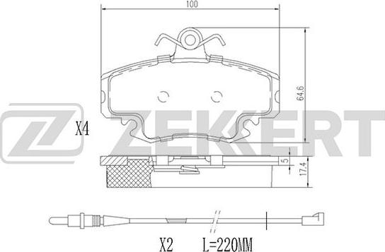 Zekkert BS-1482 - Kit de plaquettes de frein, frein à disque cwaw.fr