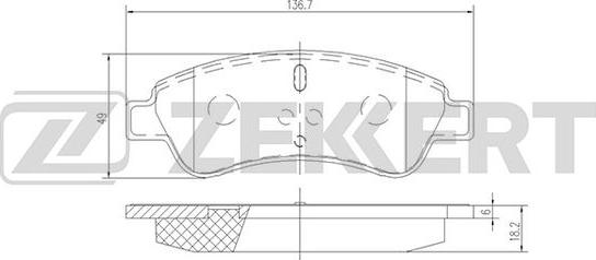 Zekkert BS-1434 - Kit de plaquettes de frein, frein à disque cwaw.fr