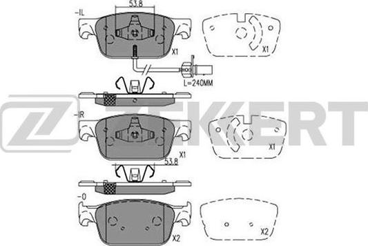 Zekkert BS-1422 - Kit de plaquettes de frein, frein à disque cwaw.fr