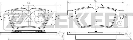 Zekkert BS-1474 - Kit de plaquettes de frein, frein à disque cwaw.fr