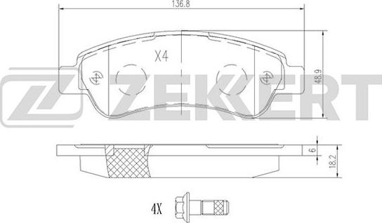 Zekkert BS-1470 - Kit de plaquettes de frein, frein à disque cwaw.fr