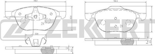 Zekkert BS-1599 - Kit de plaquettes de frein, frein à disque cwaw.fr