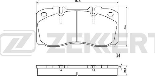 Zekkert BS-1548 - Kit de plaquettes de frein, frein à disque cwaw.fr