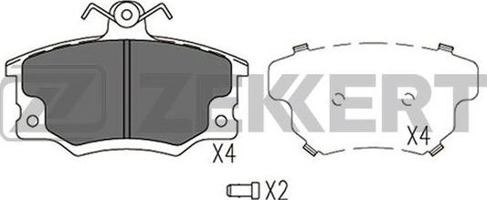 Zekkert BS-1542 - Kit de plaquettes de frein, frein à disque cwaw.fr