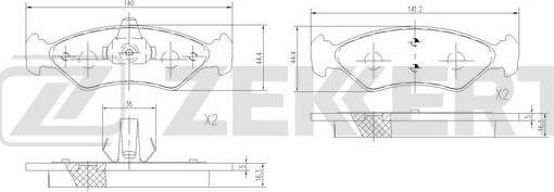 Zekkert BS-1561 - Kit de plaquettes de frein, frein à disque cwaw.fr