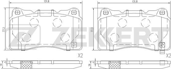 Zekkert BS-1509 - Kit de plaquettes de frein, frein à disque cwaw.fr