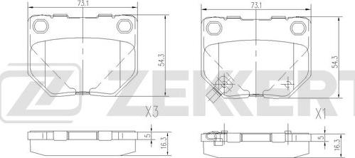 Zekkert BS-1507 - Kit de plaquettes de frein, frein à disque cwaw.fr