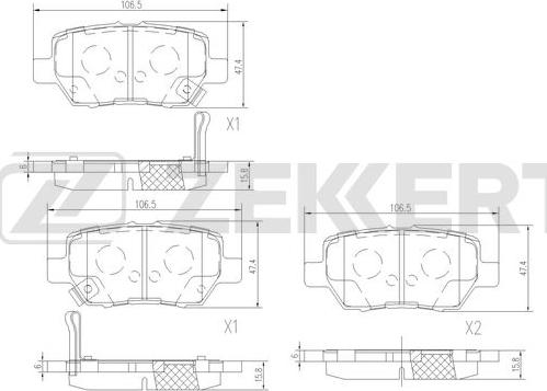 Zekkert BS-1517 - Kit de plaquettes de frein, frein à disque cwaw.fr